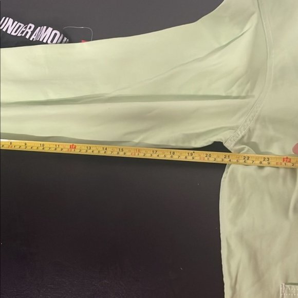 💖MEGA SALE💖Converse Mens 10020896-A07 Zip Front Long Sleeve Shirt Cotton Green - Picture 12 of 12